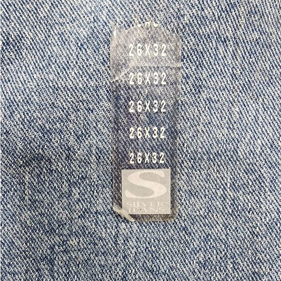 NEW Vintage 90s Silver Jeans Womens 26/32 Blue High Rise Straight Leg Button Fly - Picture 7 of 16
